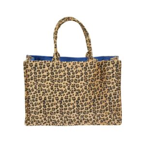 Cheetah Faux Textured Case Tote Blue