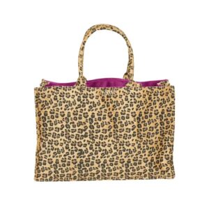 Cheetah Faux Textured Case Tote Pink
