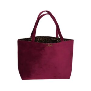 Ditone Total Tote 20 Inches in Wine with Cheetah Print