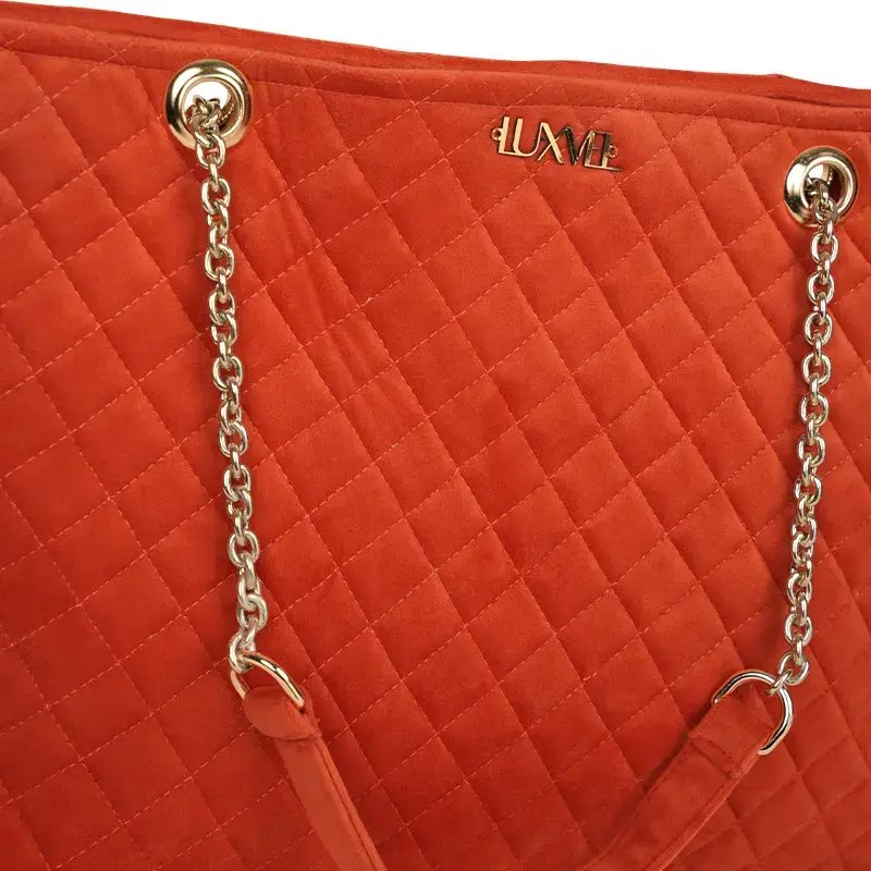 Quilted Total Tote in Blood Orange